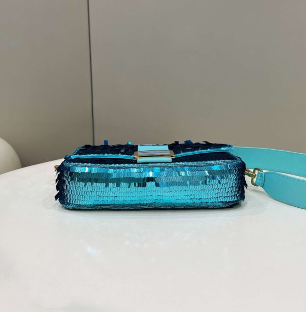 1:1 Replica Fendi Baguette Glitter Purple/Green/Light Purple/Jade Green For Women 10.6in/27cm