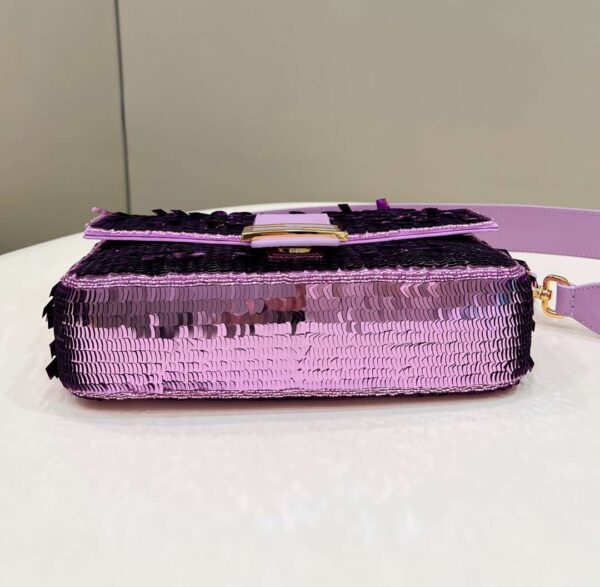 1:1 Replica Fendi Baguette Glitter Purple/Green/Light Purple/Jade Green For Women 10.6in/27cm