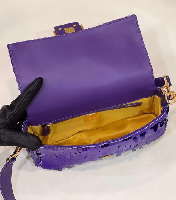 1:1 Replica Fendi Baguette Glitter Purple/Green/Light Purple/Jade Green For Women 10.6in/27cm