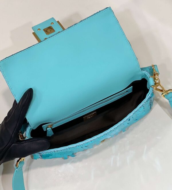 1:1 Replica Fendi Baguette Glitter Purple/Green/Light Purple/Jade Green For Women 10.6in/27cm