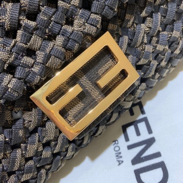 1:1 Replica Fendi Baguette Jacquard Fabric Interlace For Women, Women's Bags 10.2in/26cm FF 8BR600