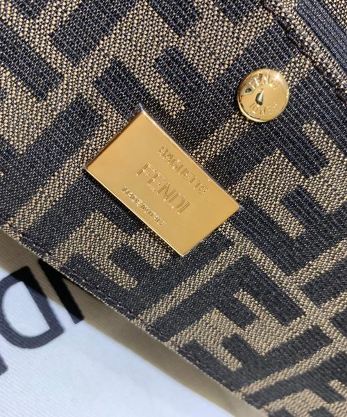 1:1 Replica Fendi Baguette Jacquard Fabric Interlace For Women, Women's Bags 10.2in/26cm FF 8BR600