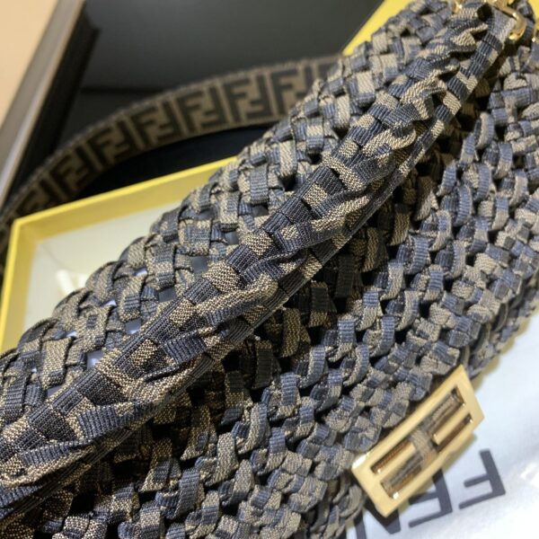 1:1 Replica Fendi Baguette Jacquard Fabric Interlace For Women, Women's Bags 10.2in/26cm FF 8BR600