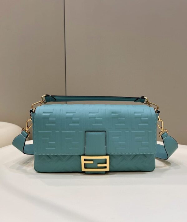 1:1 Replica Fendi Baguette Medium Mint Green Bag For Woman 27cm/10.5in 8BR600A72VF1IV6