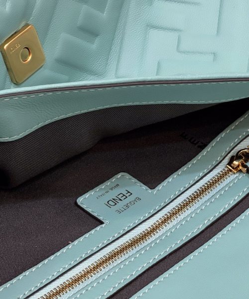 1:1 Replica Fendi Baguette Medium Mint Green Bag For Woman 27cm/10.5in 8BR600A72VF1IV6