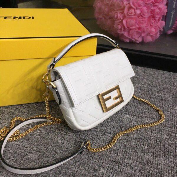 1:1 Replica Fendi Baguette Nappa White For Women, Women's Handbags, Shoulder And Crossbody Bags 7.4in/19cm FF 8BS017A72VF15AO