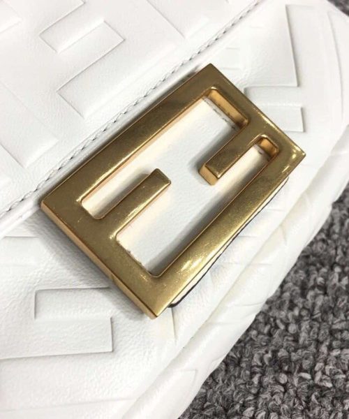 1:1 Replica Fendi Baguette Nappa White For Women, Women's Handbags, Shoulder And Crossbody Bags 7.4in/19cm FF 8BS017A72VF15AO