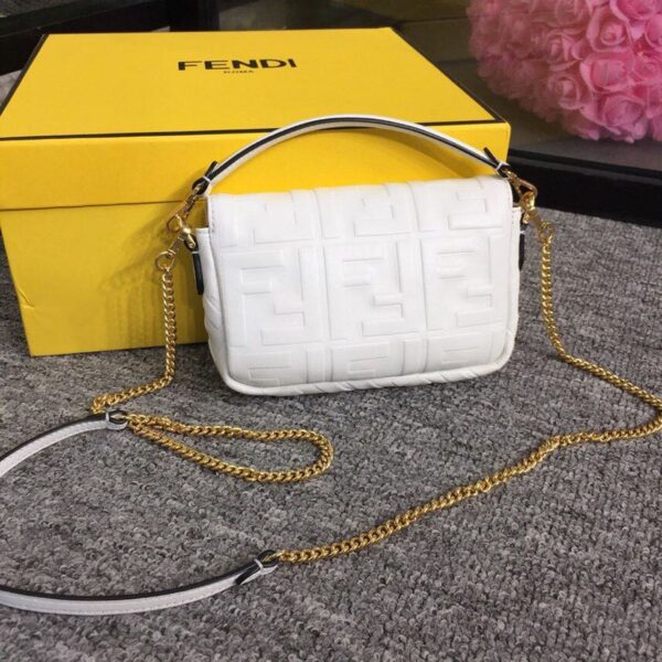 1:1 Replica Fendi Baguette Nappa White For Women, Women's Handbags, Shoulder And Crossbody Bags 7.4in/19cm FF 8BS017A72VF15AO