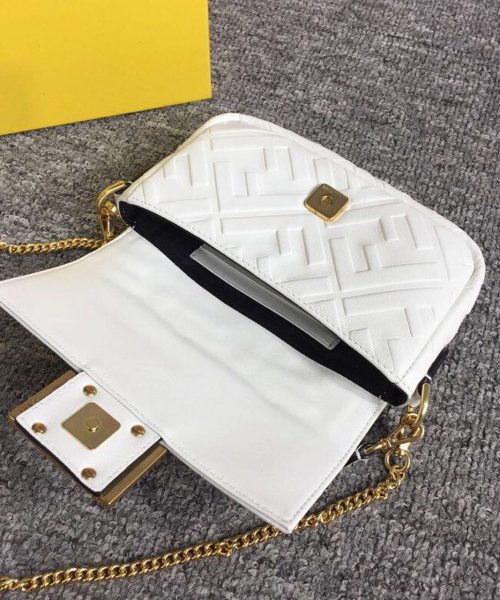 1:1 Replica Fendi Baguette Nappa White For Women, Women's Handbags, Shoulder And Crossbody Bags 7.4in/19cm FF 8BS017A72VF15AO
