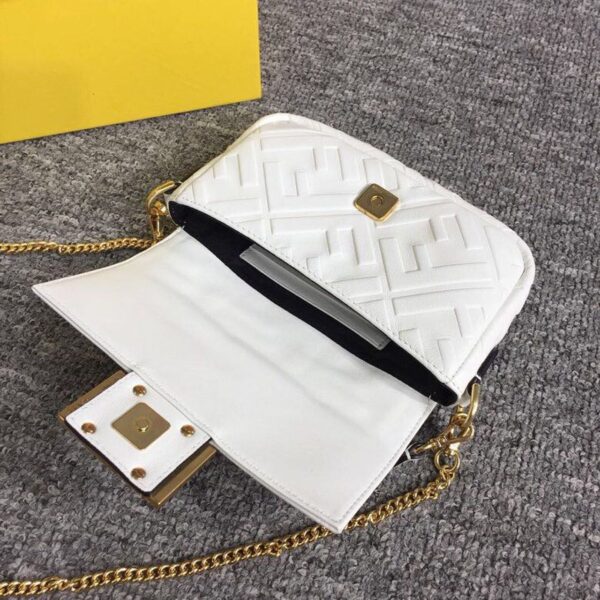 1:1 Replica Fendi Baguette Nappa White For Women, Women's Handbags, Shoulder And Crossbody Bags 7.4in/19cm FF 8BS017A72VF15AO