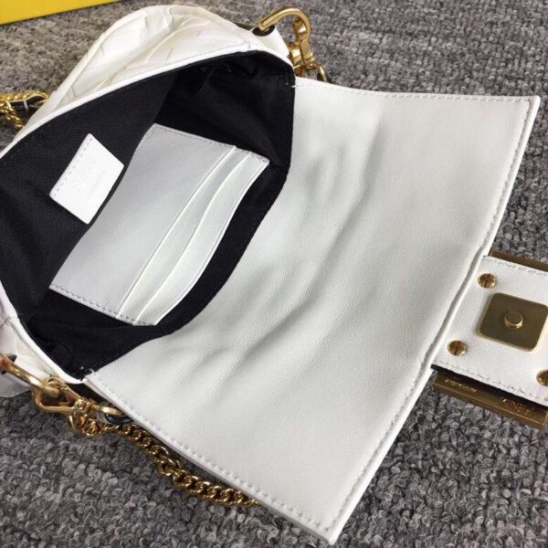 1:1 Replica Fendi Baguette Nappa White For Women, Women's Handbags, Shoulder And Crossbody Bags 7.4in/19cm FF 8BS017A72VF15AO