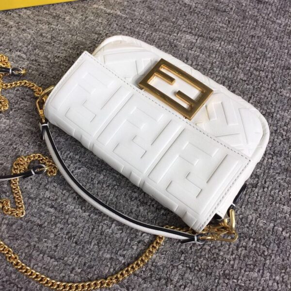 1:1 Replica Fendi Baguette Nappa White For Women, Women's Handbags, Shoulder And Crossbody Bags 7.4in/19cm FF 8BS017A72VF15AO