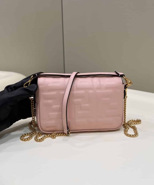 1:1 Replica Fendi Baguette Pink For Women, Women's Handbags, Shoulder And Crossbody Bags 7.5in/19cm FF 8BS017