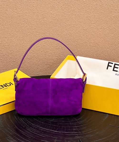 1:1 Replica Fendi Baguette Purple Bag For Woman 25cm/9.5in