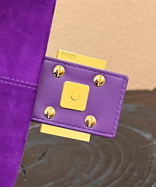 1:1 Replica Fendi Baguette Purple Bag For Woman 25cm/9.5in