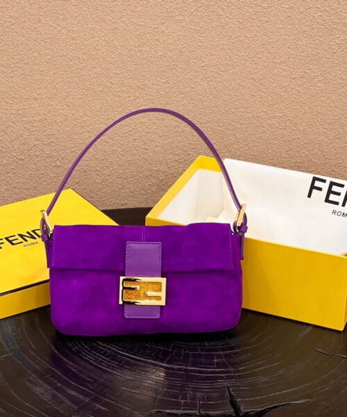 1:1 Replica Fendi Baguette Purple Bag For Woman 25cm/9.5in