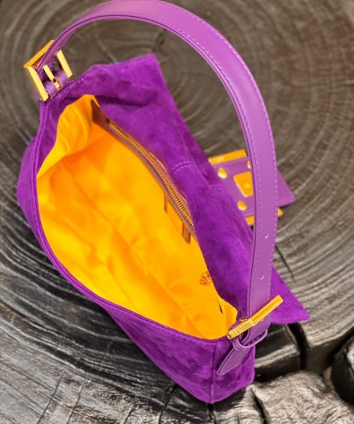 1:1 Replica Fendi Baguette Purple Bag For Woman 25cm/9.5in