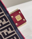 1:1 Replica Fendi Baguette Red raffia back with crocheted FF Bag For Woman 15cm/6in