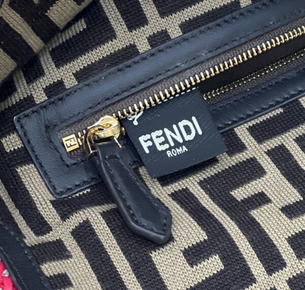 1:1 Replica Fendi Baguette Red raffia back with crocheted FF Bag For Woman 15cm/6in