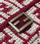 1:1 Replica Fendi Baguette Red raffia back with crocheted FF Bag For Woman 15cm/6in