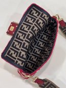 1:1 Replica Fendi Baguette Red raffia back with crocheted FF Bag For Woman 15cm/6in