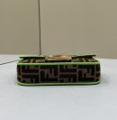 1:1 Replica Fendi Baguette Small Brown Fabric Green Border Bag For Woman 18cm/7in