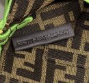 1:1 Replica Fendi Baguette Small Brown Fabric Green Border Bag For Woman 18cm/7in