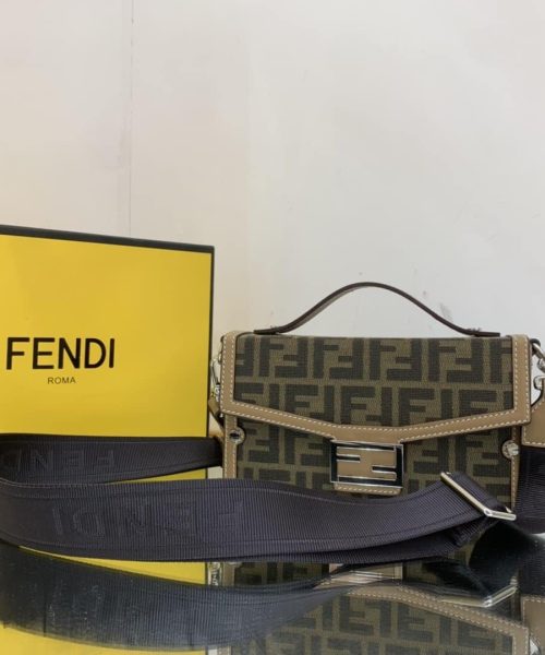 1:1 Replica Fendi Baguette Soft Trunk Mini Beige Bag For Woman 10cm/4in