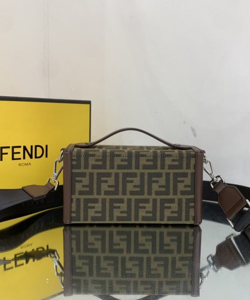 1:1 Replica Fendi Baguette Soft Trunk Mini Dark Brown Bag For Woman 10cm/4in