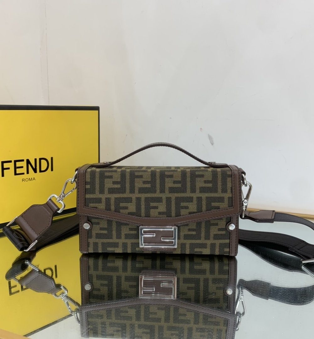 1:1 Replica Fendi Baguette Soft Trunk Mini Dark Brown Bag For Woman 10cm/4in