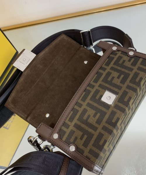 1:1 Replica Fendi Baguette Soft Trunk Mini Dark Brown Bag For Woman 10cm/4in