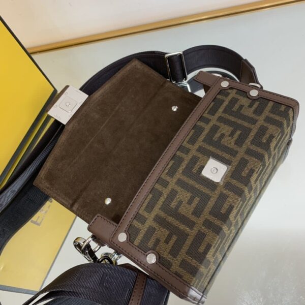 1:1 Replica Fendi Baguette Soft Trunk Mini Dark Brown Bag For Woman 10cm/4in