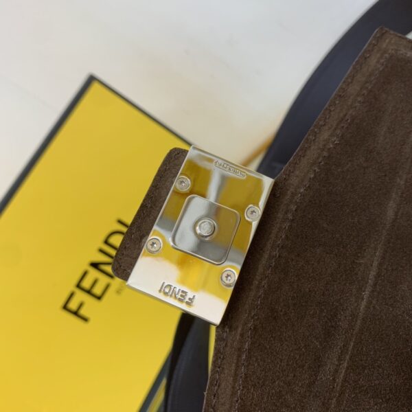 1:1 Replica Fendi Baguette Soft Trunk Mini Dark Brown Bag For Woman 10cm/4in