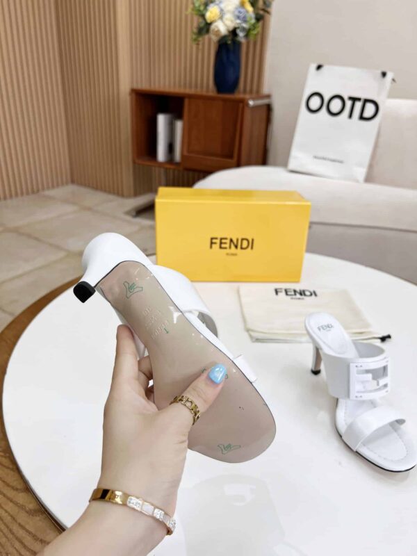Fendi Baguette White Heels For Women