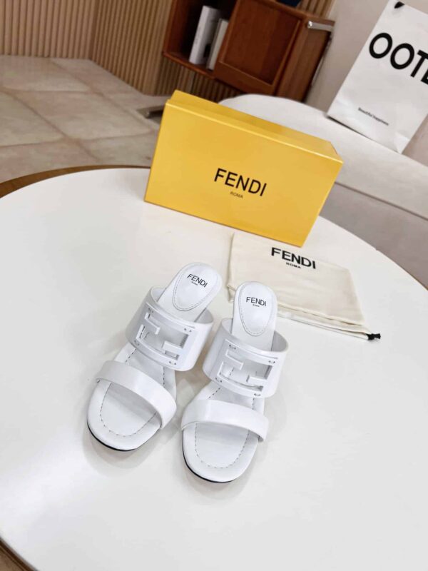 Fendi Baguette White Heels For Women