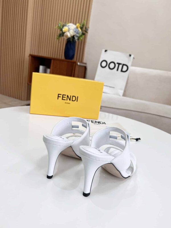 Fendi Baguette White Heels For Women