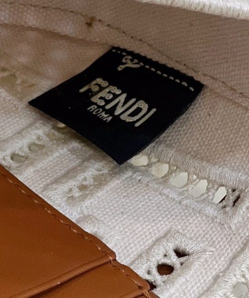 1:1 Replica Fendi Baguette White with Embroidery Small Bag For Woman 21cm/8in