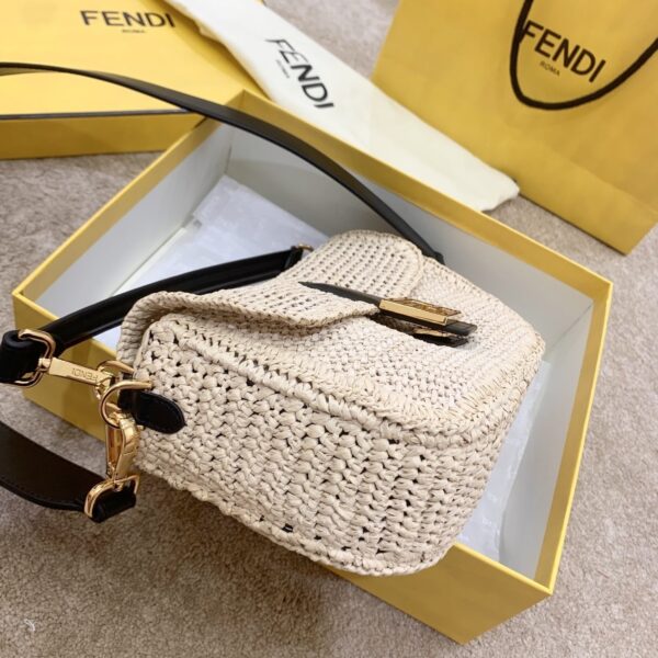 1:1 Replica Fendi Baguette Woven Straw Black For Women, Women's Handbags, Shoulder And Crossbody Bags 10.2in/26cm FF