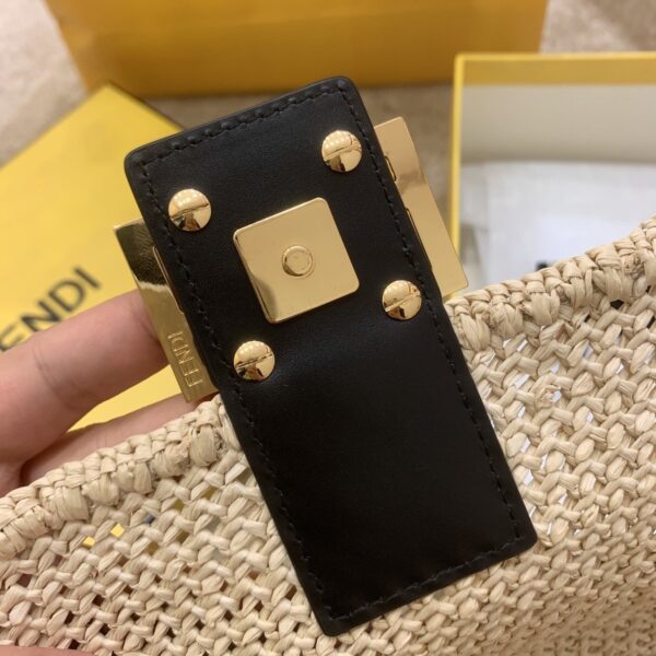 1:1 Replica Fendi Baguette Woven Straw Black For Women, Women's Handbags, Shoulder And Crossbody Bags 10.2in/26cm FF