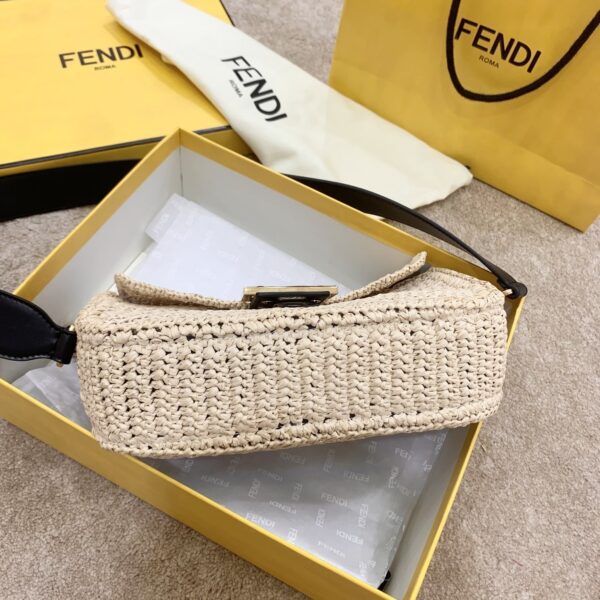 1:1 Replica Fendi Baguette Woven Straw Black For Women, Women's Handbags, Shoulder And Crossbody Bags 10.2in/26cm FF