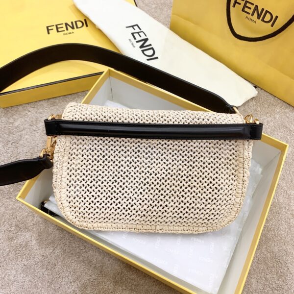 1:1 Replica Fendi Baguette Woven Straw Black For Women, Women's Handbags, Shoulder And Crossbody Bags 10.2in/26cm FF