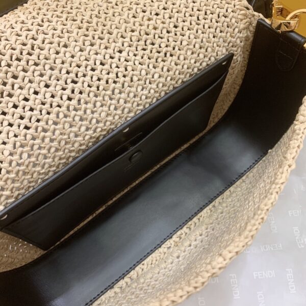 1:1 Replica Fendi Baguette Woven Straw Black For Women, Women's Handbags, Shoulder And Crossbody Bags 10.2in/26cm FF