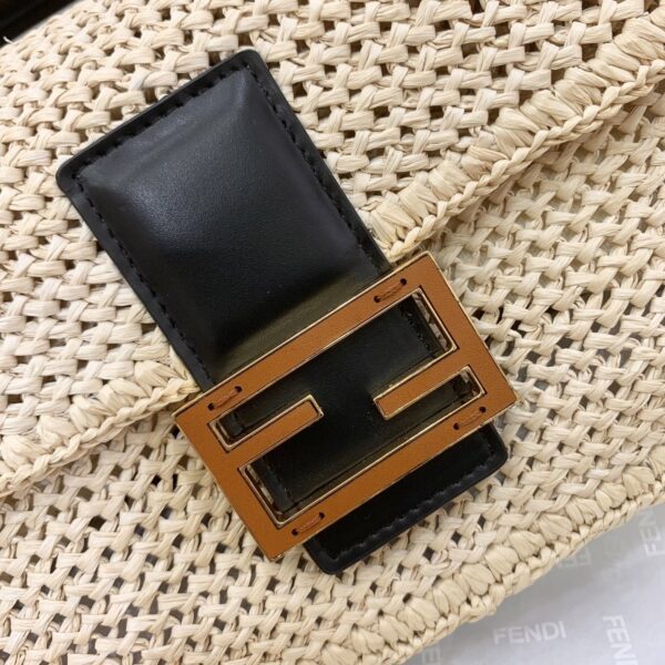 1:1 Replica Fendi Baguette Woven Straw Black For Women, Women's Handbags, Shoulder And Crossbody Bags 10.2in/26cm FF