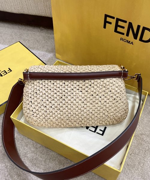 1:1 Replica Fendi Baguette Woven Straw Red For Women, Women's Handbags, Shoulder And Crossbody Bags 10.2in/26cm FF