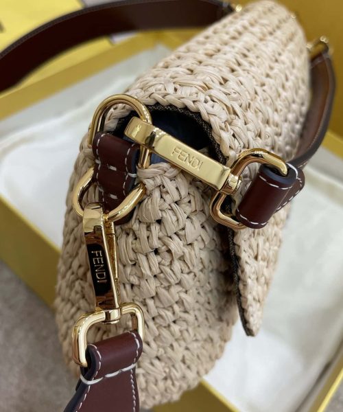 1:1 Replica Fendi Baguette Woven Straw Red For Women, Women's Handbags, Shoulder And Crossbody Bags 10.2in/26cm FF