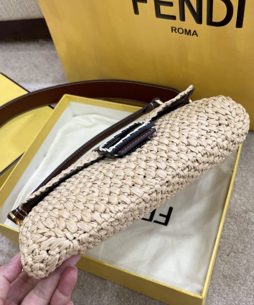 1:1 Replica Fendi Baguette Woven Straw Red For Women, Women's Handbags, Shoulder And Crossbody Bags 10.2in/26cm FF