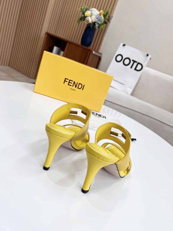 Fendi Baguette Yellow Heels For Women