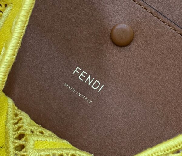 1:1 Replica Fendi Baguette Yellow with Embroidery Medium Bag For Woman 28cm/11in