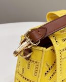 1:1 Replica Fendi Baguette Yellow with Embroidery Medium Bag For Woman 28cm/11in