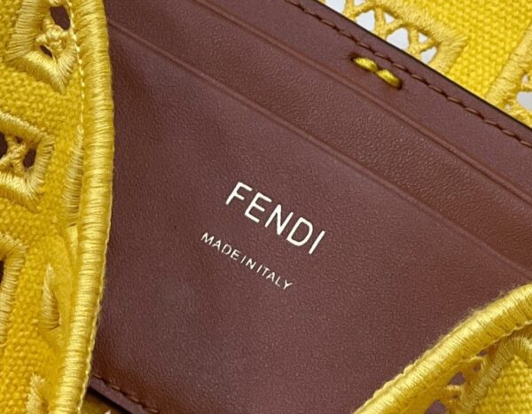 1:1 Replica Fendi Baguette Yellow with Embroidery Small Bag For Woman 21cm/8in